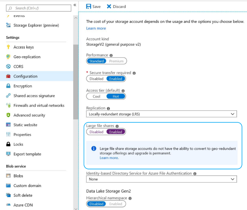 Azure File Share Scale