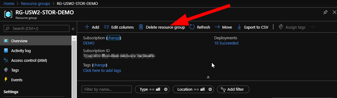 Cleanup of Azure Resources