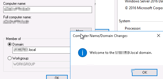 Join a Windows Server Active Directory Domain