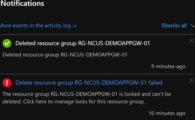 Delete a Resource Group with a Lock – AzureTracks