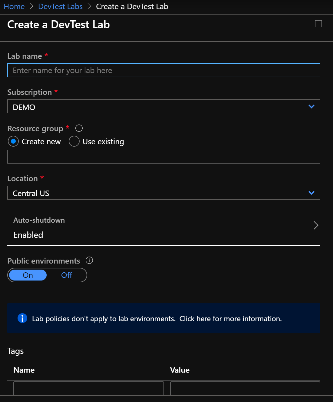 Azure Security Center Alerts for DevTest Labs Environments