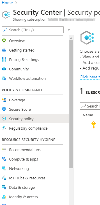 Microsoft Azure Security Center