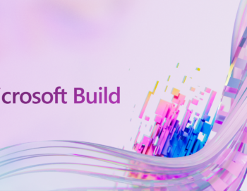 Microsoft Build 2022 logo with purple theme and blocky wave logo