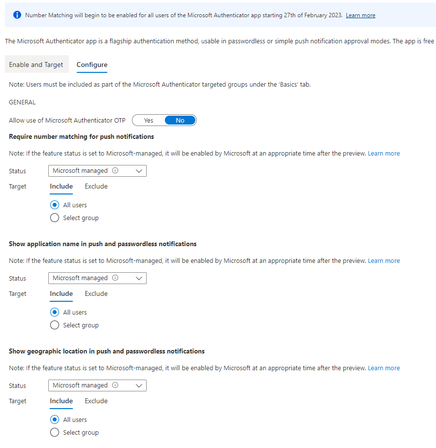 Microsoft Authenticator Policies