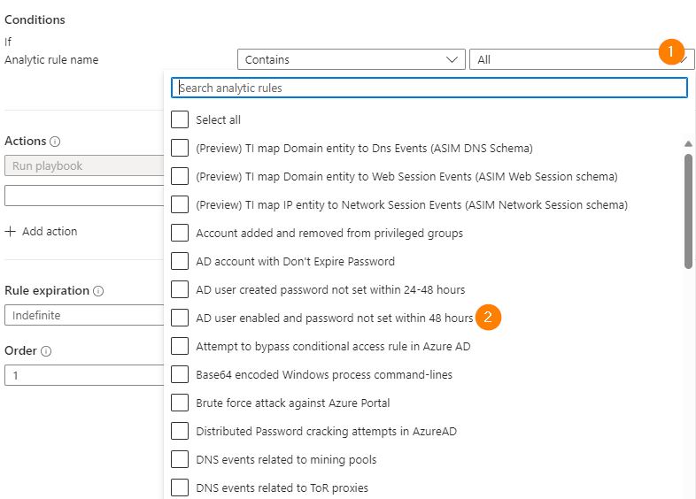 Automation rule in Microsoft Sentinel